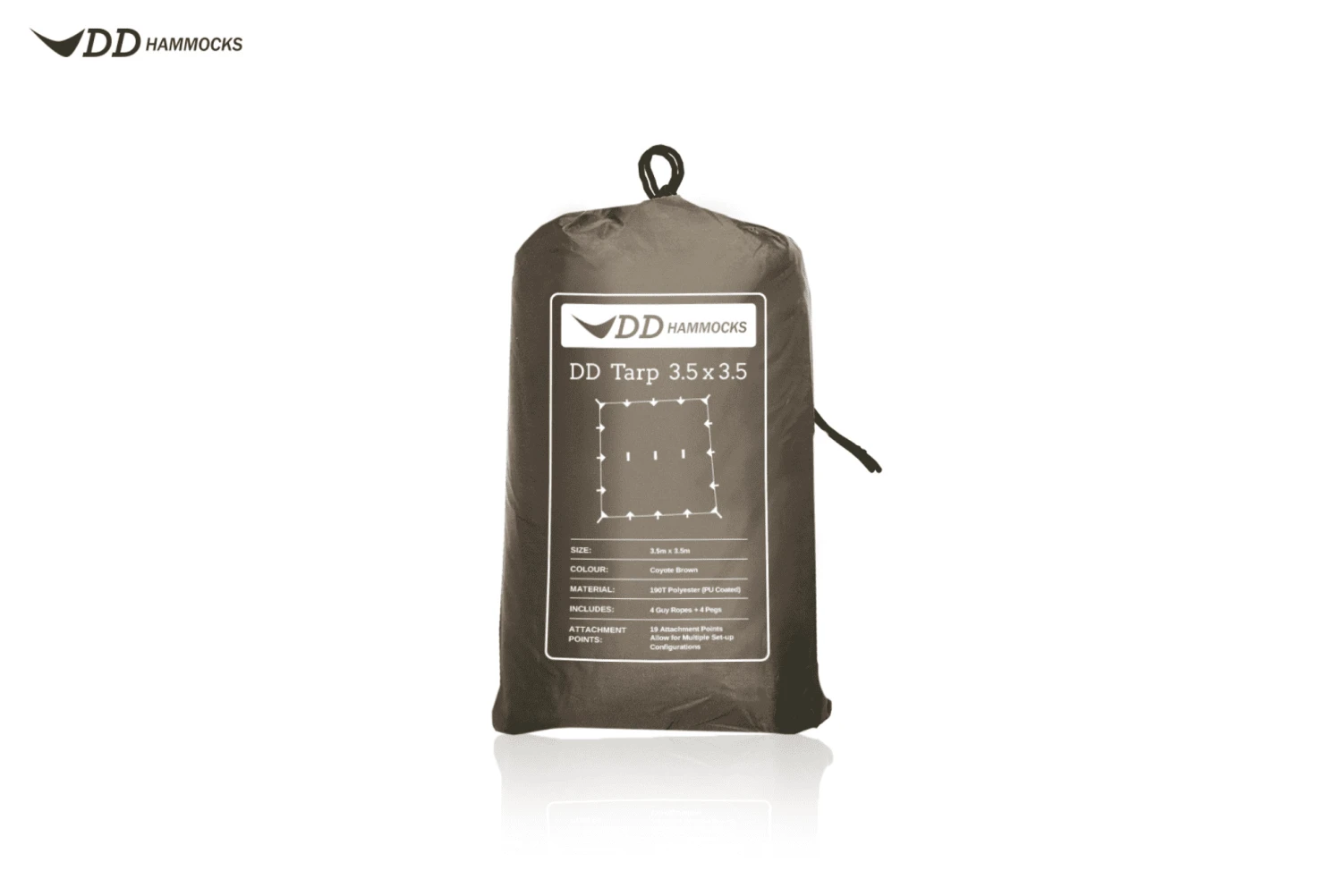 DD Hammocks Tarp 3.5 X 3.5m - Coyote Brown 2 DD Hammocks Tarp 3.5 X 3.5m - Coyote Brown - Image 2