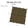 DD Hammocks Tarp 3.5 X 3.5m - Coyote Brown